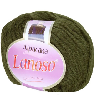 Пряжа Lanoso ALPACANA №3020 темно-зелений, пряжа вовна, альпака з акрилом, для ручного в'язання спицями та гачком 3020 фото