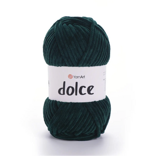 Пряжа Yarnart Dolce №774 темно-зелений - плюшева, велюр для в'язання спицями і гачком 774 фото