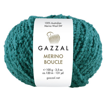 Пряжа Gazzal Merino Boucle (мериносова вовна) 100 г, 120 м