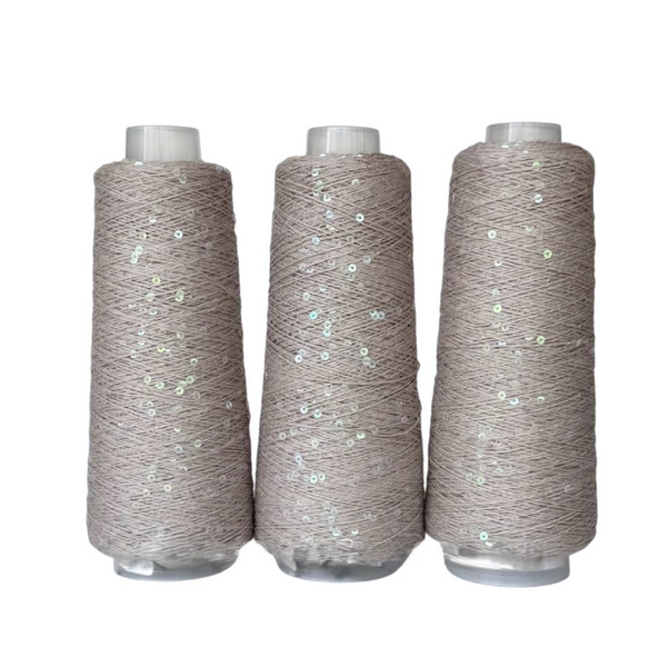 Пряжа Infinity Yarn Поетка на котоне 3 мм №226 пепел + пайетка прозрачная хамелеон (100% хлопок) 100 г, 800 м 226 фото Пряжа Infinity Yarn Поетка на котоне 3 мм №226 пепел + пайетка прозрачная хамелеон (100% хлопок) 100 г, 800 м 226 фото
