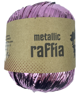 Рафія METALLIC для в'язання та плетіння сумок та капелюхів рожевий 496525 фото
