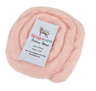 Вовна для валяння Spagoyarn FELT WOOL (Фелт Вул) № 87027 пудра (Пряжа 100% вовна, нитки для фелтингу) 87027 фото