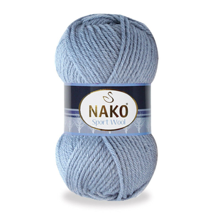 Пряжа Nako Sport Wool №11223 светлый джинс меланж (шерсть с акрилом) 100 г, 120 м 11223 фото