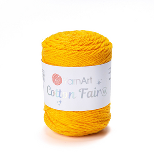 Пряжа YarnArt Cotton Fair 4/4 №5509 ярко-желтый (хлопковая) 50 г, 80 м 5509 фото