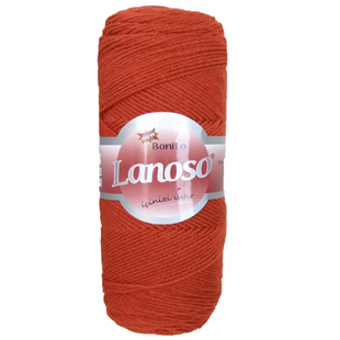 Пряжа Lanoso Bonito (Бонито) №958 красное дерево, полушерстяная нитки для вязания спицами и крючком 958 фото