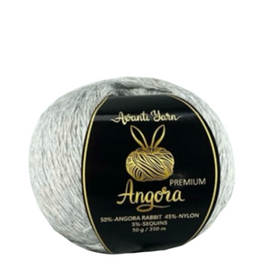 Пряжа Avanti Yarn Angora Premium №SF36-101 сірий (ангора, нейлон, паєтки) 100 г, 500 м SF36-101 фото
