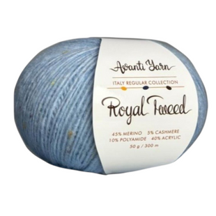 Пряжа Avanti Yarn ROYAL TWEED №626 світло-блакитний, пряжа твідова з кашемиром, нитки для в'язання гачком и спицями 626 фото