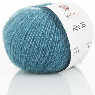 Пряжа Filamo ALPA SILK 25 №510 петроль, пряжа альпака з шовком, для ручного в'язання спицями та гачком 510 фото