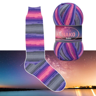 Пряжа Nako Boho Desen №82437 (шкарпеткова пряжа) 100 г, 400 м 82437 фото