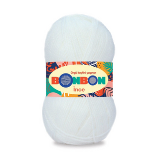 Пряжа Nako Bonbon Ince №98200 білий (акрил) 100 г, 300 м 98200 фото