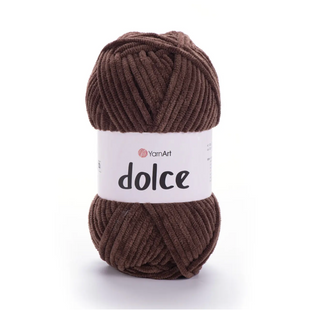Пряжа Yarnart Dolce №791 коричневий - плюшева, велюр для в'язання спицями і гачком 791 фото