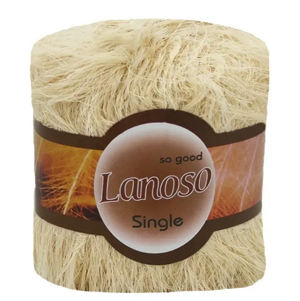 Пряжа Lanoso Single (Сінгл) №995 світло-бежевий, пухнаста нитки для в'язання спицями і гачком 995 фото Пряжа Lanoso Single (Сінгл) №995 світло-бежевий, пухнаста нитки для в'язання спицями і гачком 995 фото