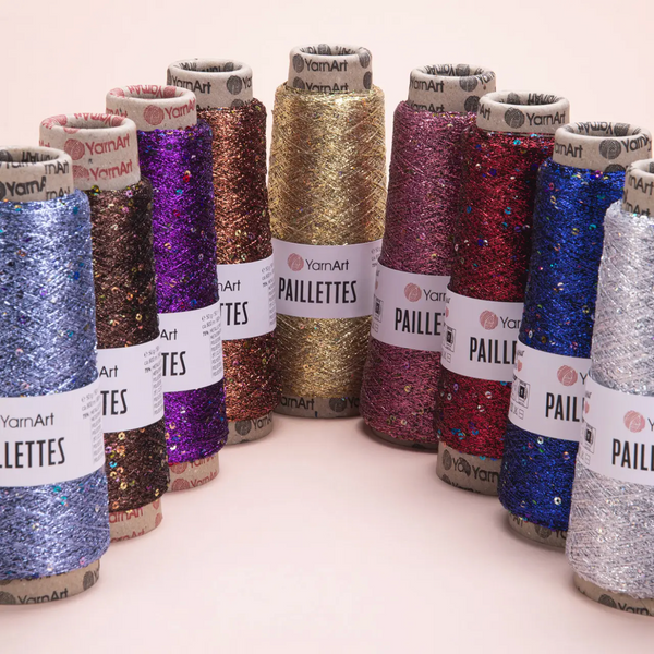 Пряжа Yarnart Paillettes №8005 бронза, люрекс з паєткою нитки для в'язання спицями та гачком 8005 фото