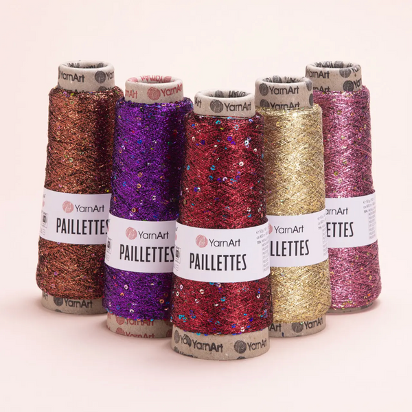 Пряжа Yarnart Paillettes №8005 бронза, люрекс з паєткою нитки для в'язання спицями та гачком 8005 фото