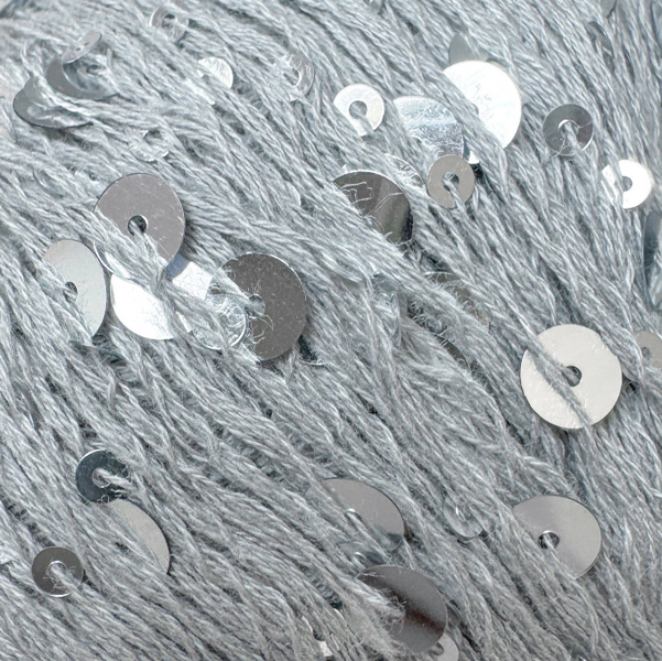 Пряжа Avanti Yarn Королевская Паетка 3+6мм № 72 серый в тон для ручной вязки спицами и крючком 72 фото