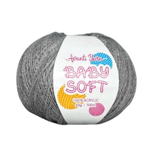Пряжа Avanti Yarn Baby Soft №С038 серый (акрил) 50 г, 700 м С038 фото