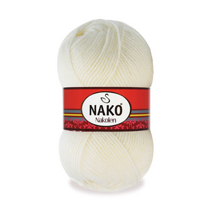 Пряжа Nako Nakolen №300 молочний (вовна) 100 г, 210 м 300 фото
