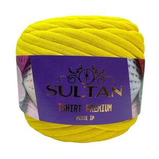 Пряжа Sultan TSHIRT PREMIUM (Шірт Преміум) №1020 жовтий (Трикотажна пряжа, нитки для в'язання) 1020 фото