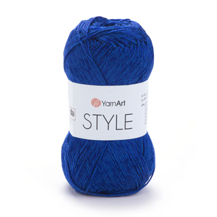Пряжа Yarnart Style №678 волошка, бавовна з віскозою нитки для в'язання спицями та гачком 678 фото