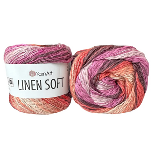 Пряжа YarnArt Linen Soft №7413, бавовна, віскоза з льоном, нитки для вʼязання спицями та гачком 7413 фото