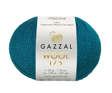 Пряжа Gazzal Wool 175 (вовна супервош меринос) 50 г, 175 м