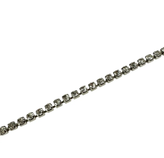 Цепь стразовая на катушке SS 12 Crystal Серебро №653611 653611 фото
