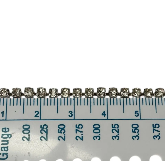 Цепь стразовая на катушке SS 12 Crystal Серебро №653611 653611 фото