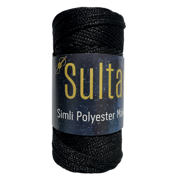 Пряжа Sultan SIMLI POLYESTER MAKROME (Сімлі Поліестер Макроме) №3270 чорний люрекс чорний, пряжа для сумок макраме 3270 фото Пряжа Sultan SIMLI POLYESTER MAKROME (Сімлі Поліестер Макроме) №3270 чорний люрекс чорний, пряжа для сумок макраме 3270 фото