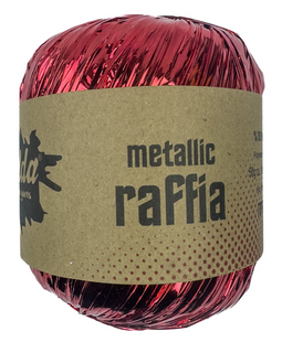 Рафія METALLIC для в'язання та плетіння сумок та капелюхів червоний 496529 фото