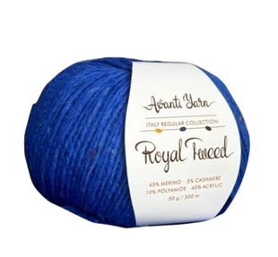 Пряжа Avanti Yarn ROYAL TWEED №627 яскраво-блакитний, пряжа твідова з кашемиром, нитки для в'язання гачком и спицями 627 фото