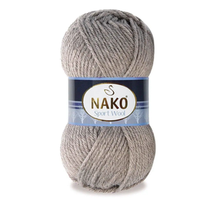 Пряжа Nako Sport Wool №23294 бежевый меланж (шерсть с акрилом) 100 г, 120 м 23294 фото