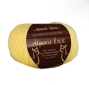 Пряжа Avanti Yarn Alpaca Lux №635 світло-жовтий, пряжа напіввовняна, для в'язання гачком и спицями 635 фото