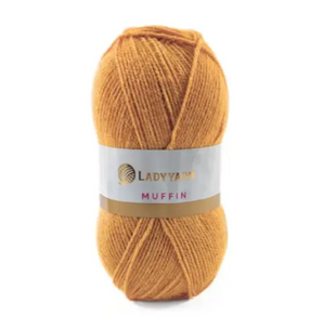 Пряжа Lady Yarn Muffin №014 охра (акрил) 100 г, 300 м 014 фото