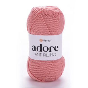 Пряжа Yarnart Adore (Адор) №366 лососевий колір - акрилова для в'язання гачком и спицями 366 фото