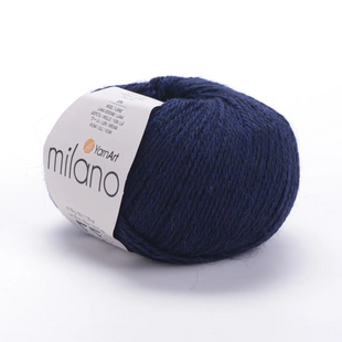 Пряжа YarnArt Milano №877 темно-синій, альпака з віскозою для в'язання спицями та гачком 877 фото