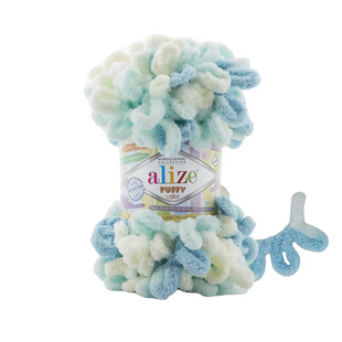 Пряжа Alize Puffy Color (Пуффі Колор) №6461 плюшева нитки для в'язання руками 6461 фото