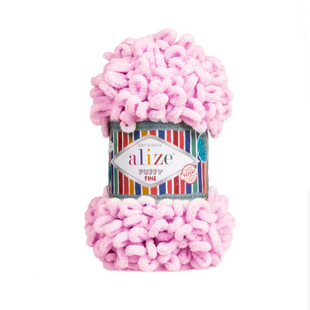 Пряжа Alize Puffy Fine №185 дитячий рожевий (100% мікрополіестер) 100 г, 14,5 м 185 фото