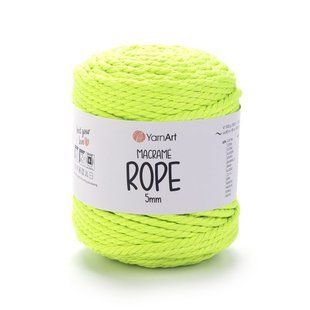 Пряжа Yarnart Macrame Rope 5 мм №801 салатовый, шнур для вязания макраме 801 фото