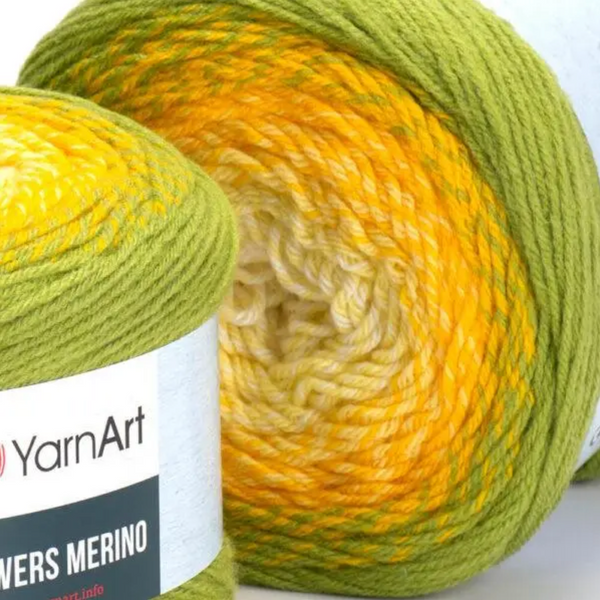 Пряжа YarnArt Flowers Merino №549 напіввовна, секційного фарбування для в'язання спицями та гачком 549 фото Пряжа YarnArt Flowers Merino №549 напіввовна, секційного фарбування для в'язання спицями та гачком 549 фото