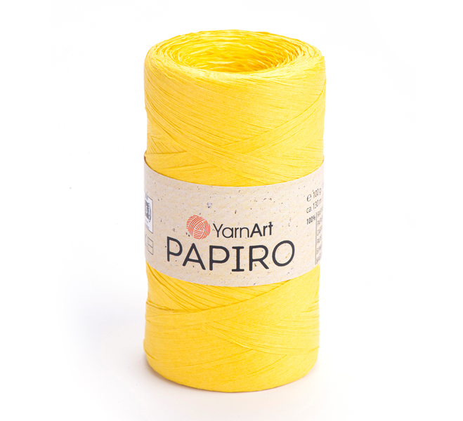 Рафія YarnArt Papiro (Папіро) №1319 жовтий, целюлоза, нитки для в’язання 1319 фото Рафія YarnArt Papiro (Папіро) №1319 жовтий, целюлоза, нитки для в’язання 1319 фото