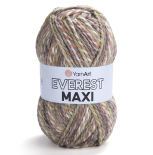 Пряжа YarnArt Everest Maxi №8029 напіввовняна товста пряжа, для ручного в'язання спицями та гачком 8029 фото
