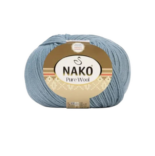 Пряжа Nako Pure Wool №12349 блакитний, пряжа 100% вовна, для ручного в'язання спицями та гачком 12349 фото