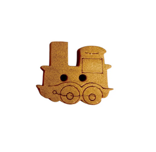 Декоративний ґудзик дерево, 17х15 мм Потяг 200114 фото