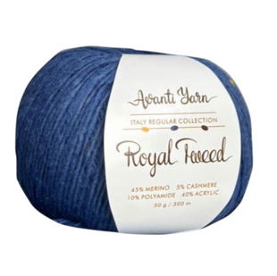 Пряжа Avanti Yarn ROYAL TWEED №628 темно-блакитний, пряжа твідова з кашемиром, нитки для в'язання гачком и спицями 628 фото