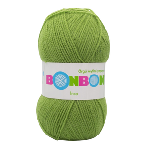 Пряжа Nako Bonbon Ince №98204 зелене яблуко (акрил) 100 г, 300 м 98204 фото