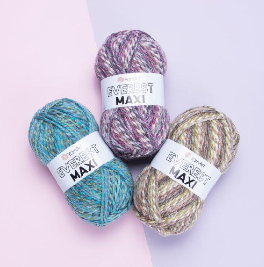 Пряжа YarnArt Everest Maxi №8029 полушерстяная толстая пряжа, для ручной вязки спицами и крючком 8029 фото