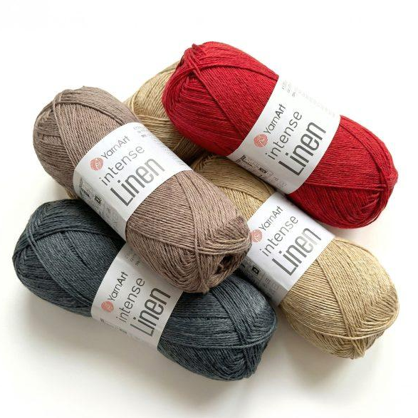 Пряжа YarnArt Intense Linen №4105 персиковий меланж, віскоза з льоном, для ручного в'язання спицями та гачком 4105 фото