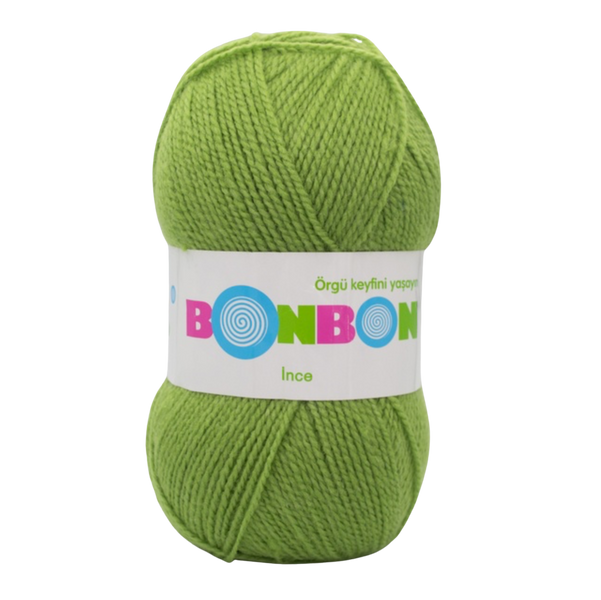 Пряжа Nako Bonbon Ince №98204 зелене яблуко (акрил) 100 г, 300 м 98204 фото Пряжа Nako Bonbon Ince №98204 зелене яблуко (акрил) 100 г, 300 м 98204 фото