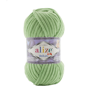 Пряжа Alize Velluto (Веллуто) №103 спаржа, плюшева, нитки для в&rsquo;язання 103 фото