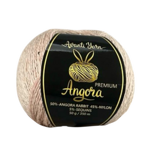 Пряжа Avanti Yarn Angora Premium №SF57-2028 карамельний (ангора, нейлон, паєтки) 100 г, 500 м SF57-2028 фото